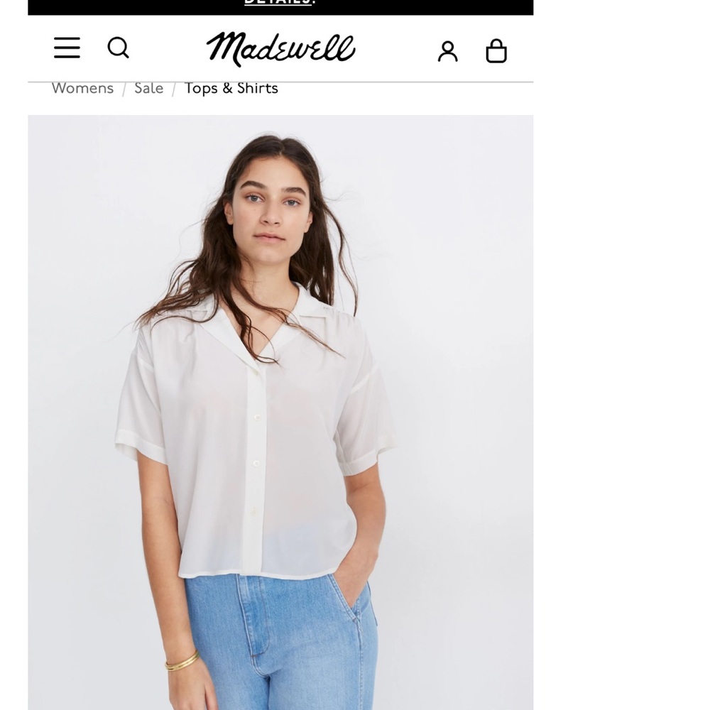 Madewell 100% Silk Puff-Sleeve Camp Shirt